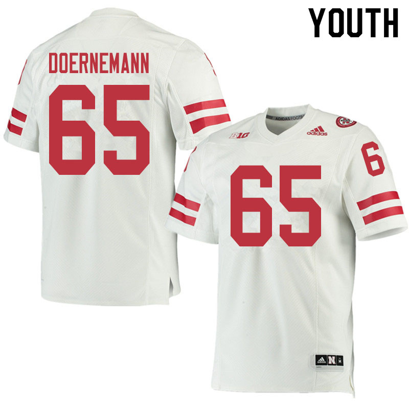 Youth #65 Casey Doernemann Nebraska Cornhuskers College Football Jerseys Sale-White